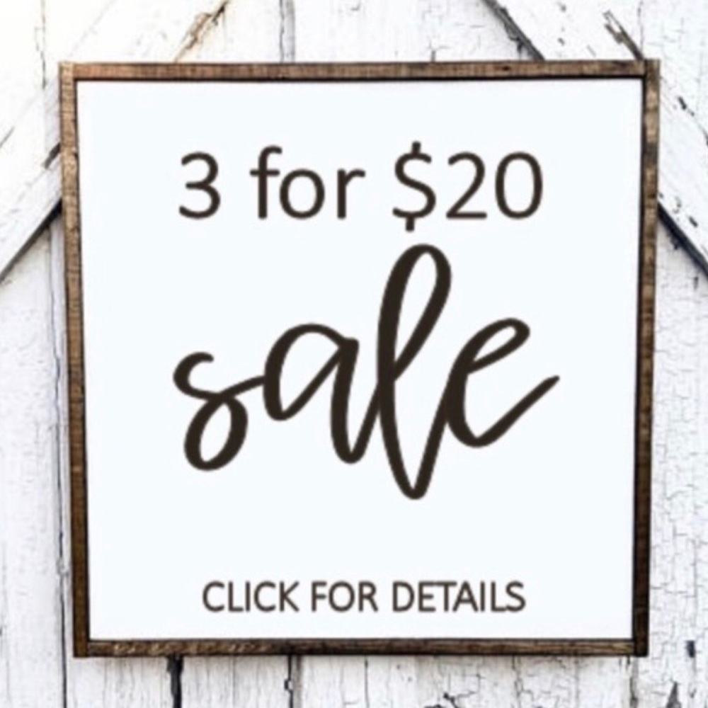 3/$20 sale on all items under $10.